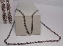 Długi srebrny łańcuszek Singapur 60 cm. FBM
