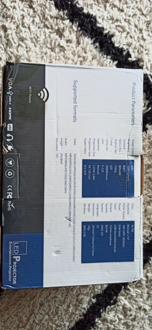 Projector Led com WiFi ready
