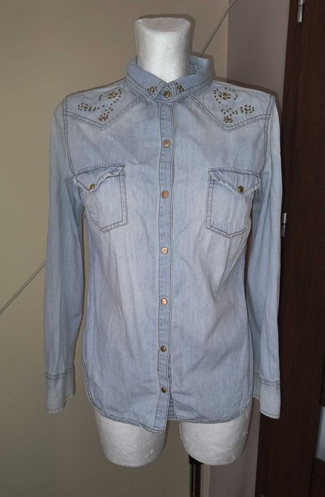 Jeansowa katana dżety ćwieki country style cowgirl Zara Trafaluc M