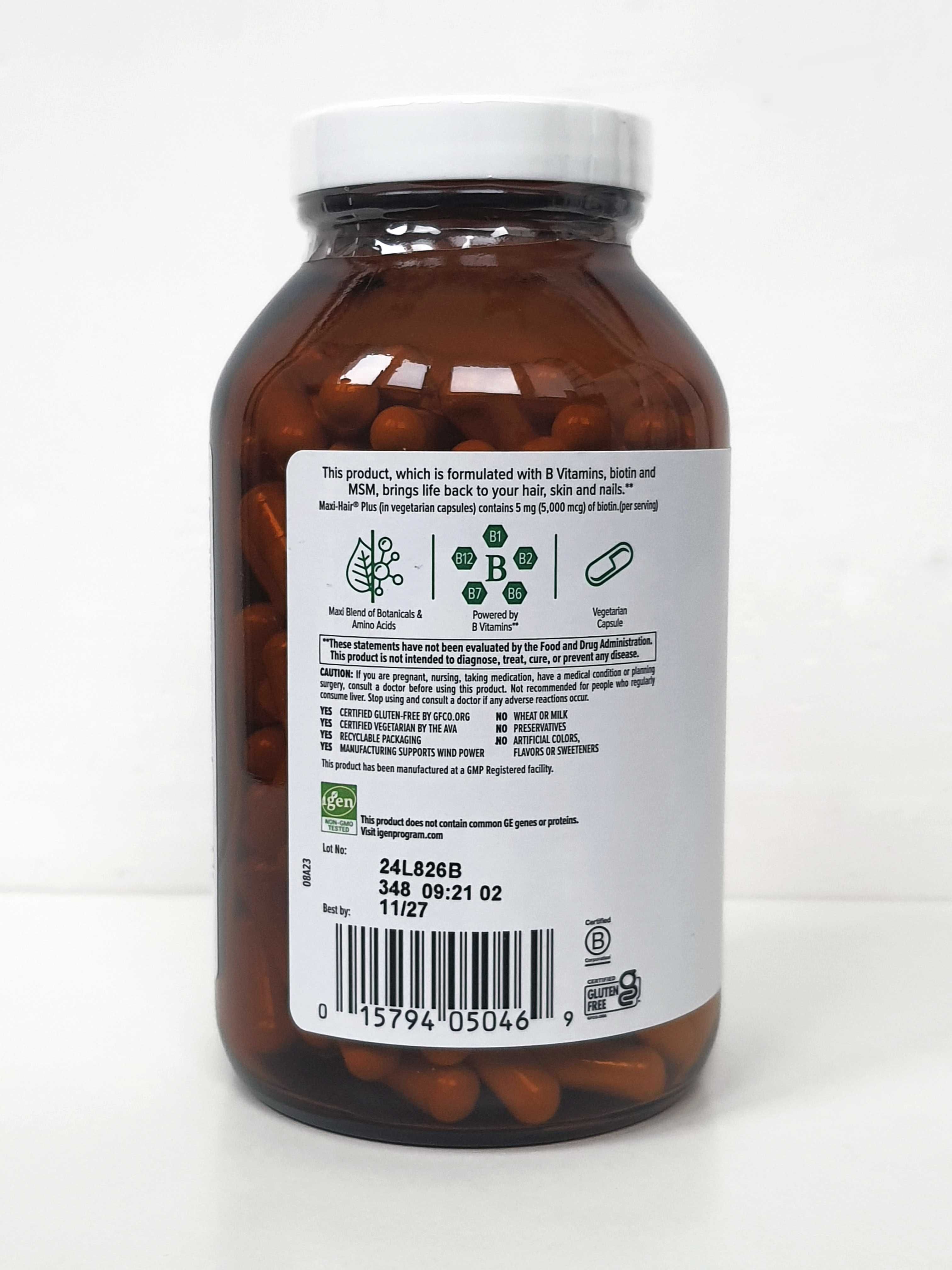 Country Life Maxi Hair Plus з 5000 мкг біотину, 240 капсул