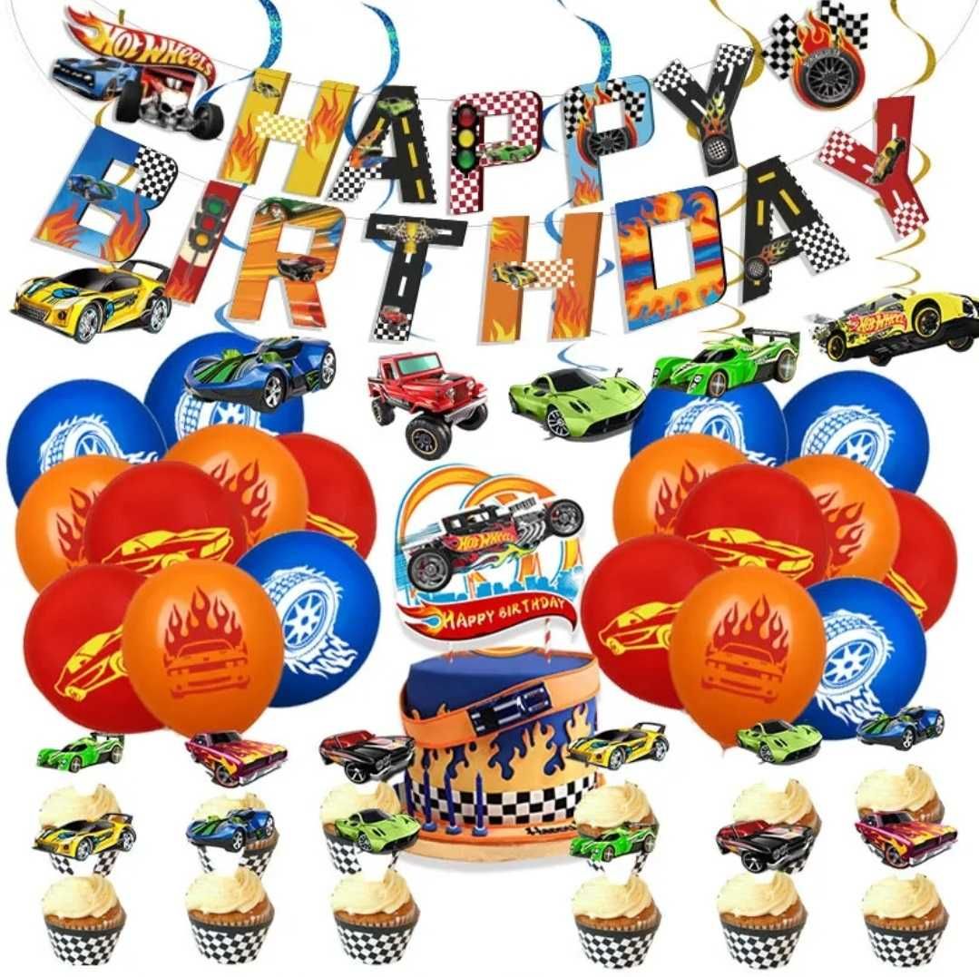 Hot Wheels Zestaw Urodzinowy Balony Baner Topper