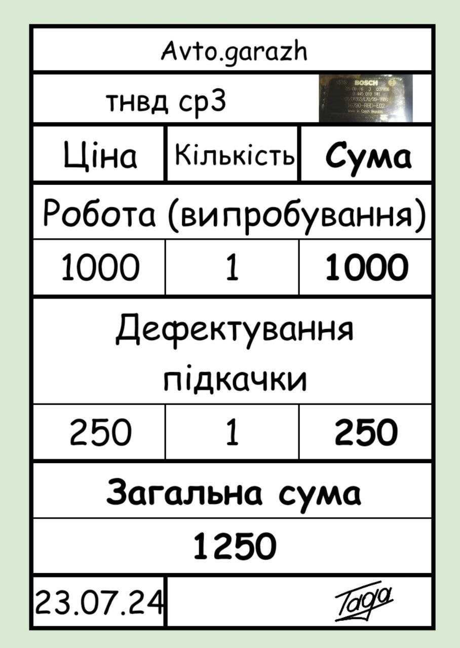 Ремонт форсунок/ насос форсунок Volkswagen/ Bosch, Delphi