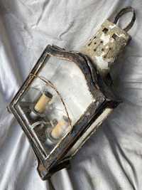 Candeeiro antigo em metal de 3 lâmpadas