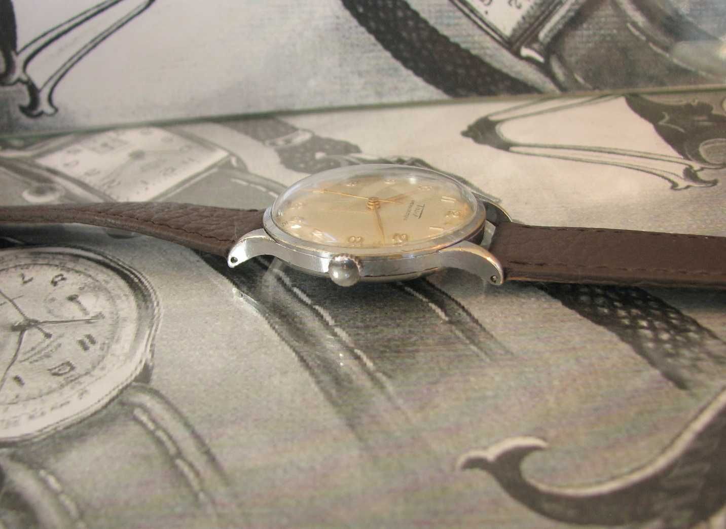 Classic vintage zegarek WW2 TISSOT 16 Jewels piękny duży model Swiss