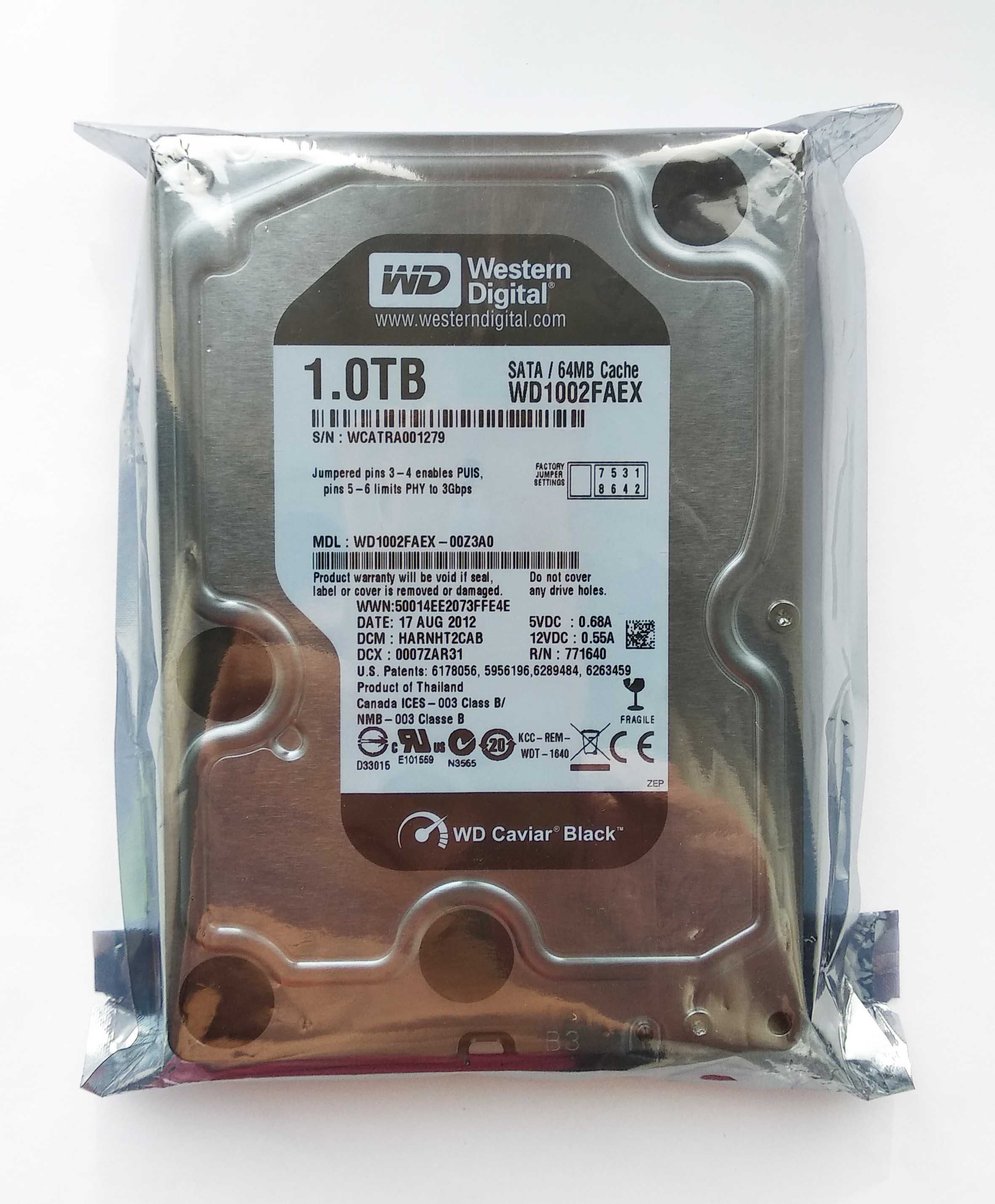 WD Black 1 TB FAEX 7200rpm (Новый, в упaковкe)