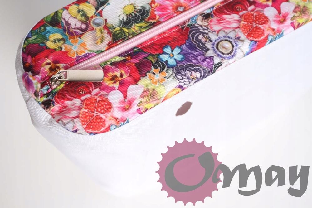 organizer do OBAG STANDARD kwiaty zamek pudrowy róż 2 kieszenie OMAY