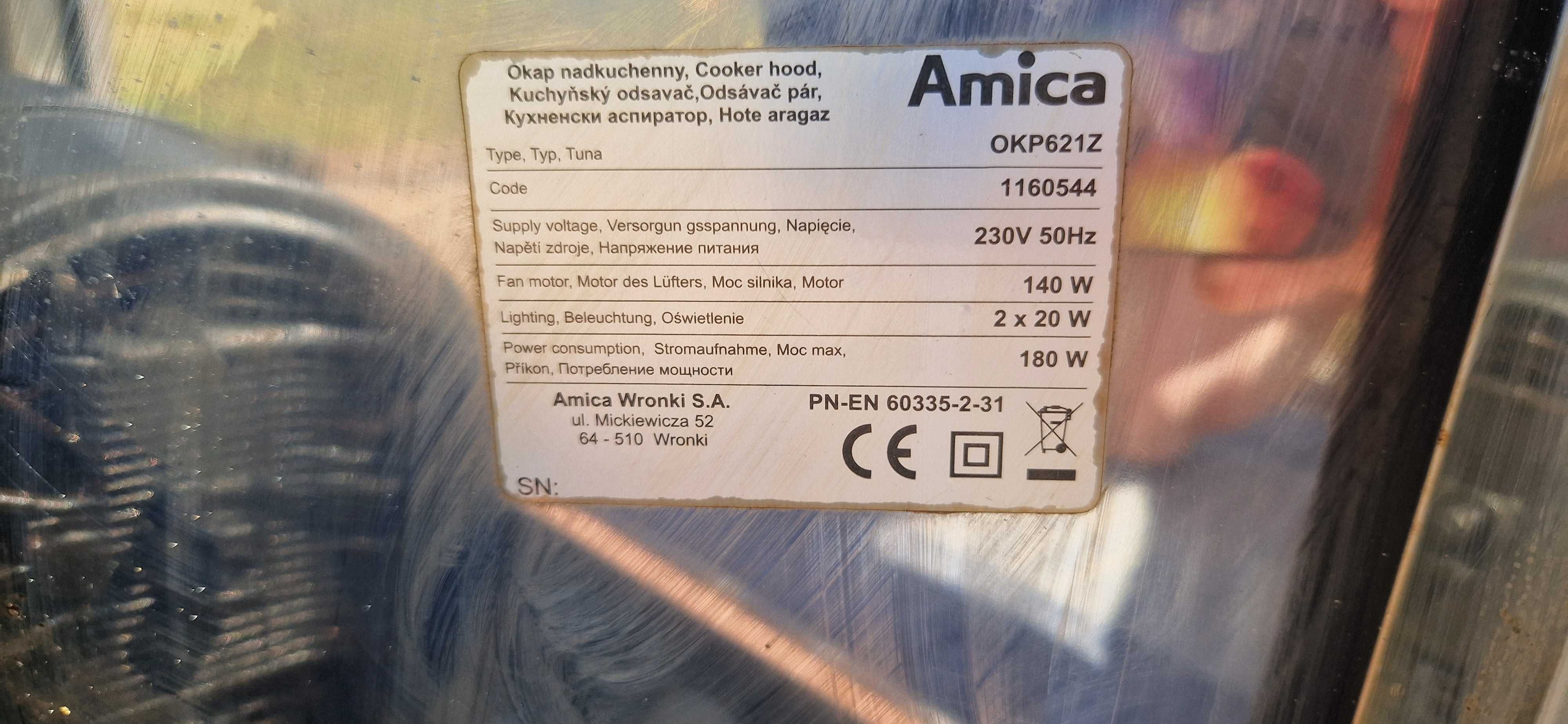 Okap kuchenny Amica  OKP621Z