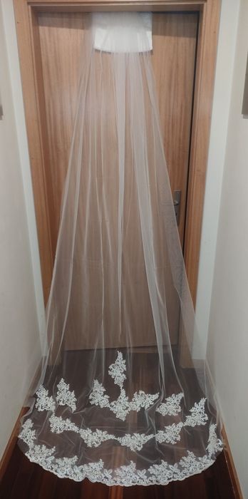 Véu Noiva Tule Renda 3M Pérola