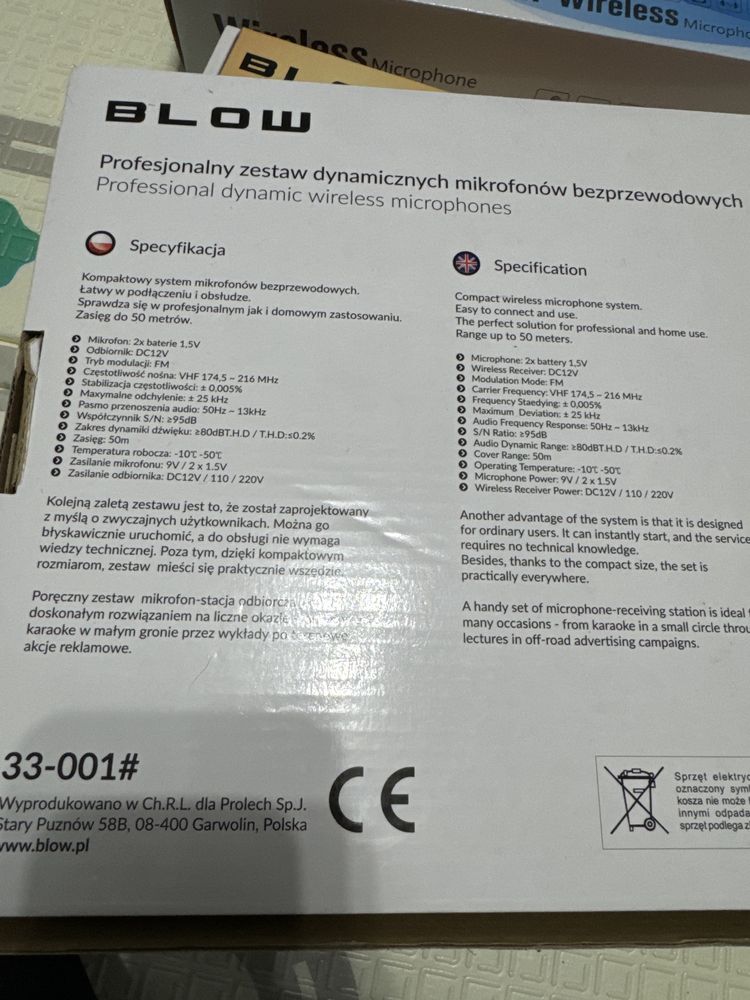 Profesionalne miktofonu zestaw dynamiczny bezprzewodowych 50 metrow