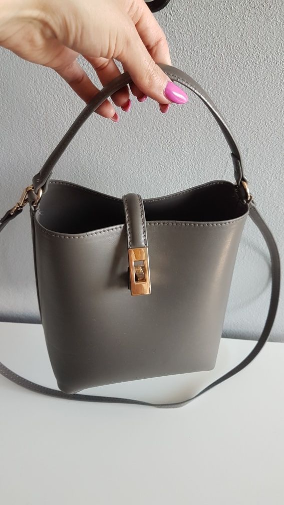Szara torebka h&m crossbody popielaty