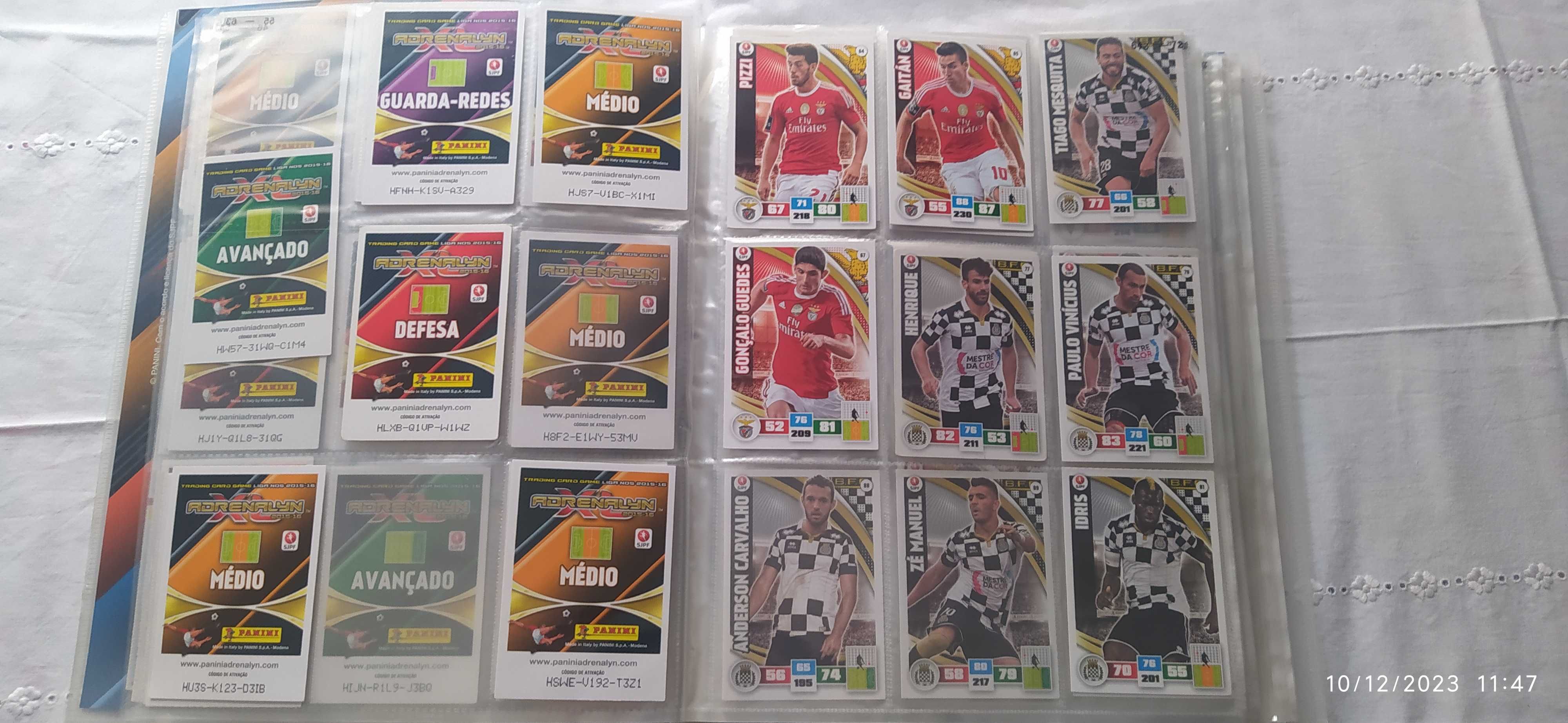 Caderneta Panini INCOMPLETA cartas Adrenalyn XL Liga Nos 2015-16