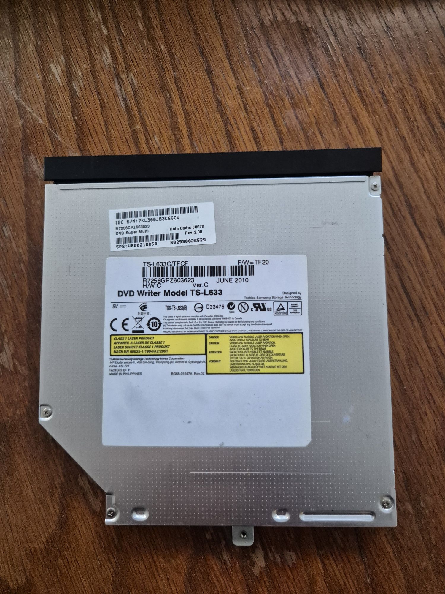 Gravador DVD Writer TS-L633 – Portátil / Slim SATA