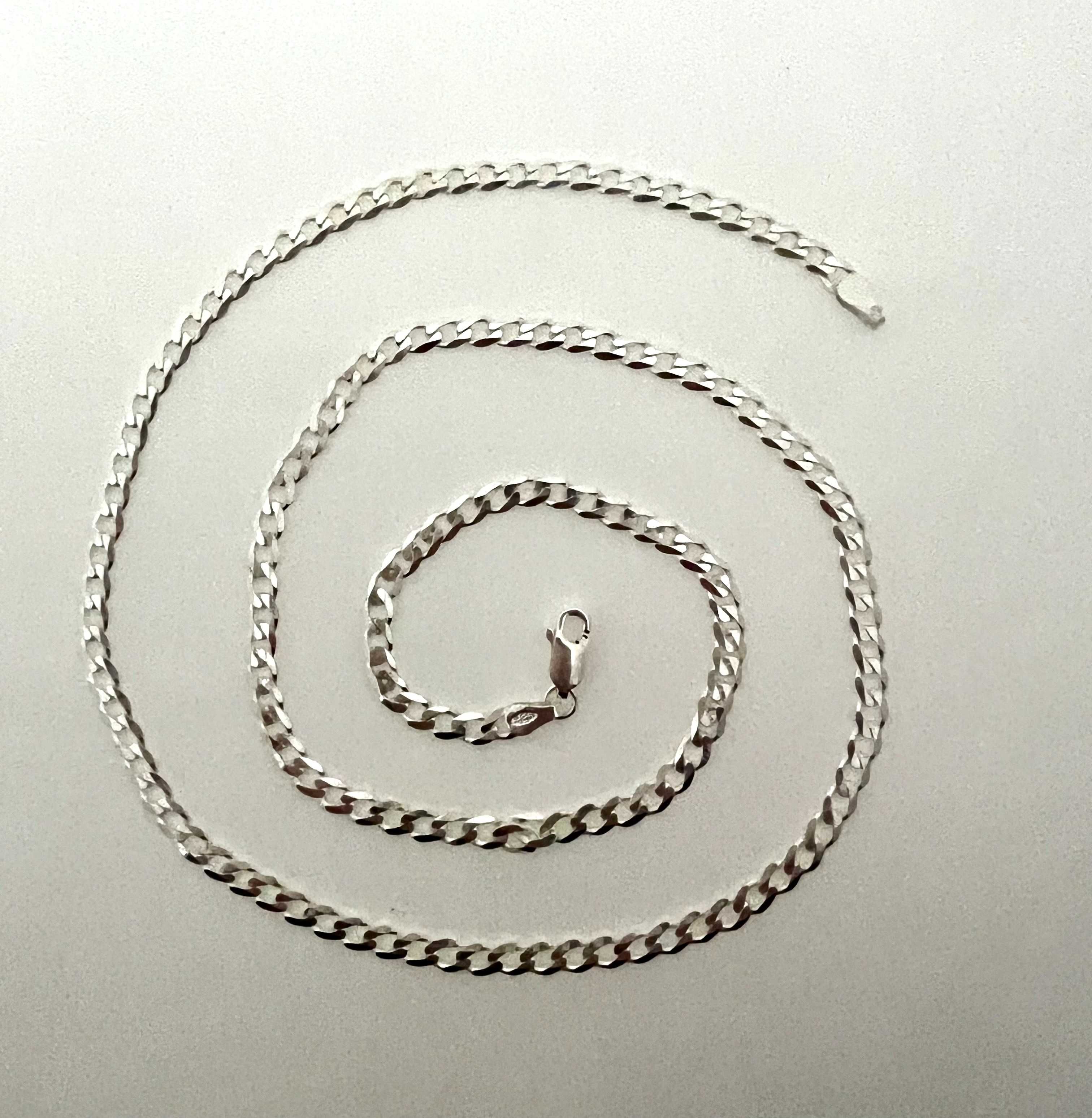 Srebrny łańcuszek pancerka p.925 55cm NowyLombard/Raków
