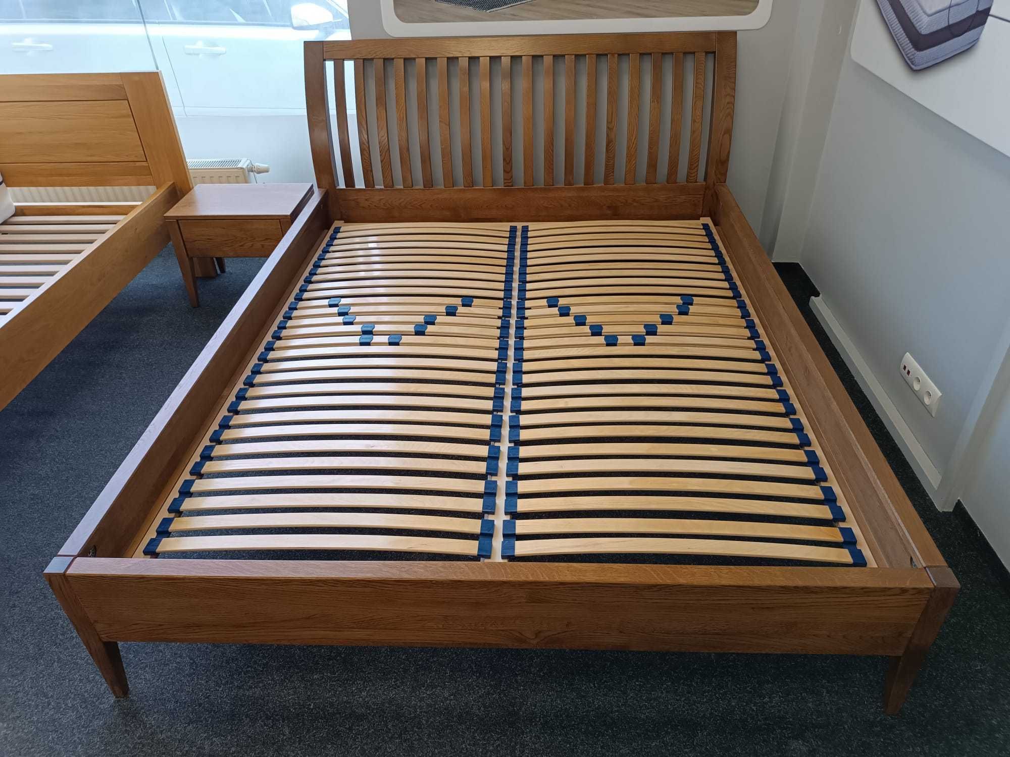 Piękne dębowe łóżko z litego drewna 160x200, szafka dębowa gratis!