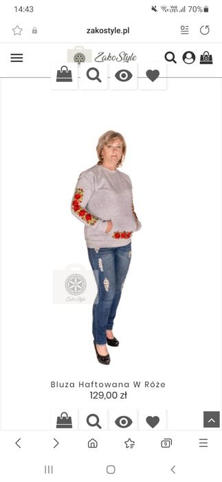 Bluza szara zakostyle folk