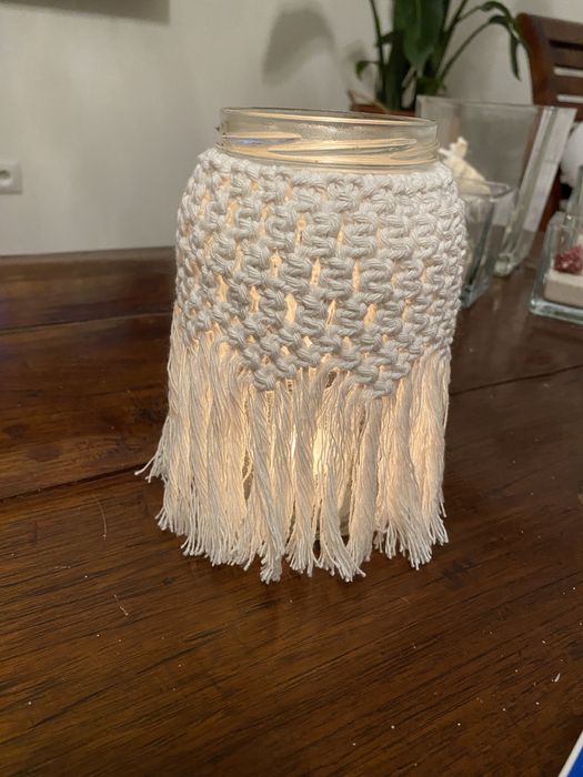 Świecznik lampion makrama