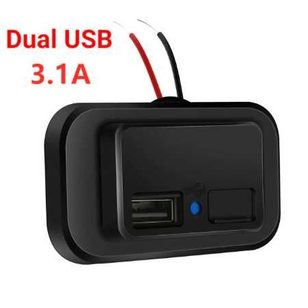 Tomada Dupla de Carregador USB 3.1A