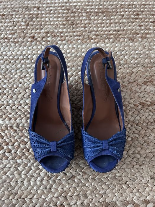 Sandalias cubanas azuis escuras