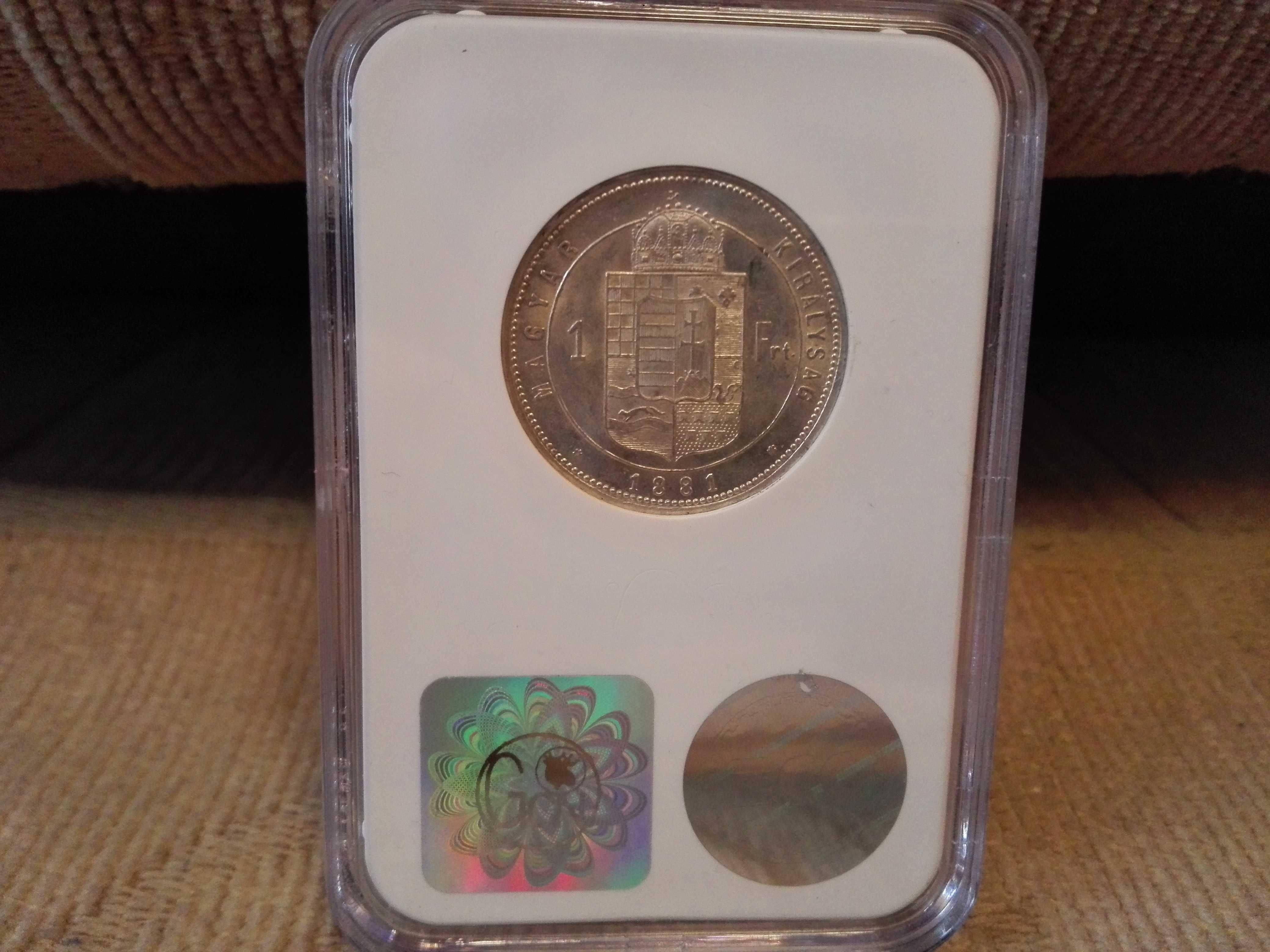 Hungary, Franz Joseph I, 1 forint 1881 KB moneta srebrna