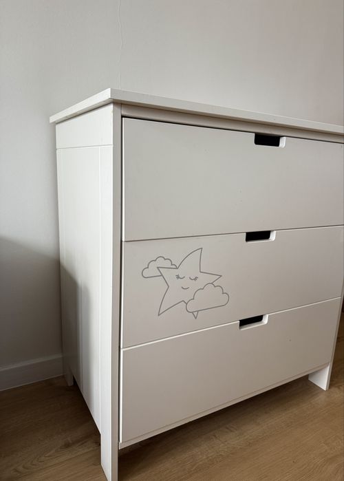 Komoda ikea biała 3 szuflady stabilna hemnes