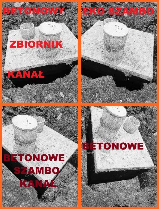 Zbiornik betonowy na szambo kanał samochodowy(4m) piwniczka deszczówka