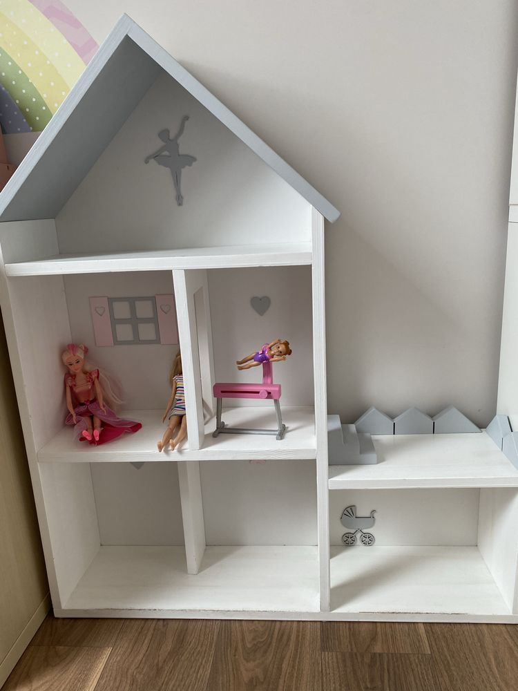 Drwwniany duzy domek dla barbie drewniane kreacje