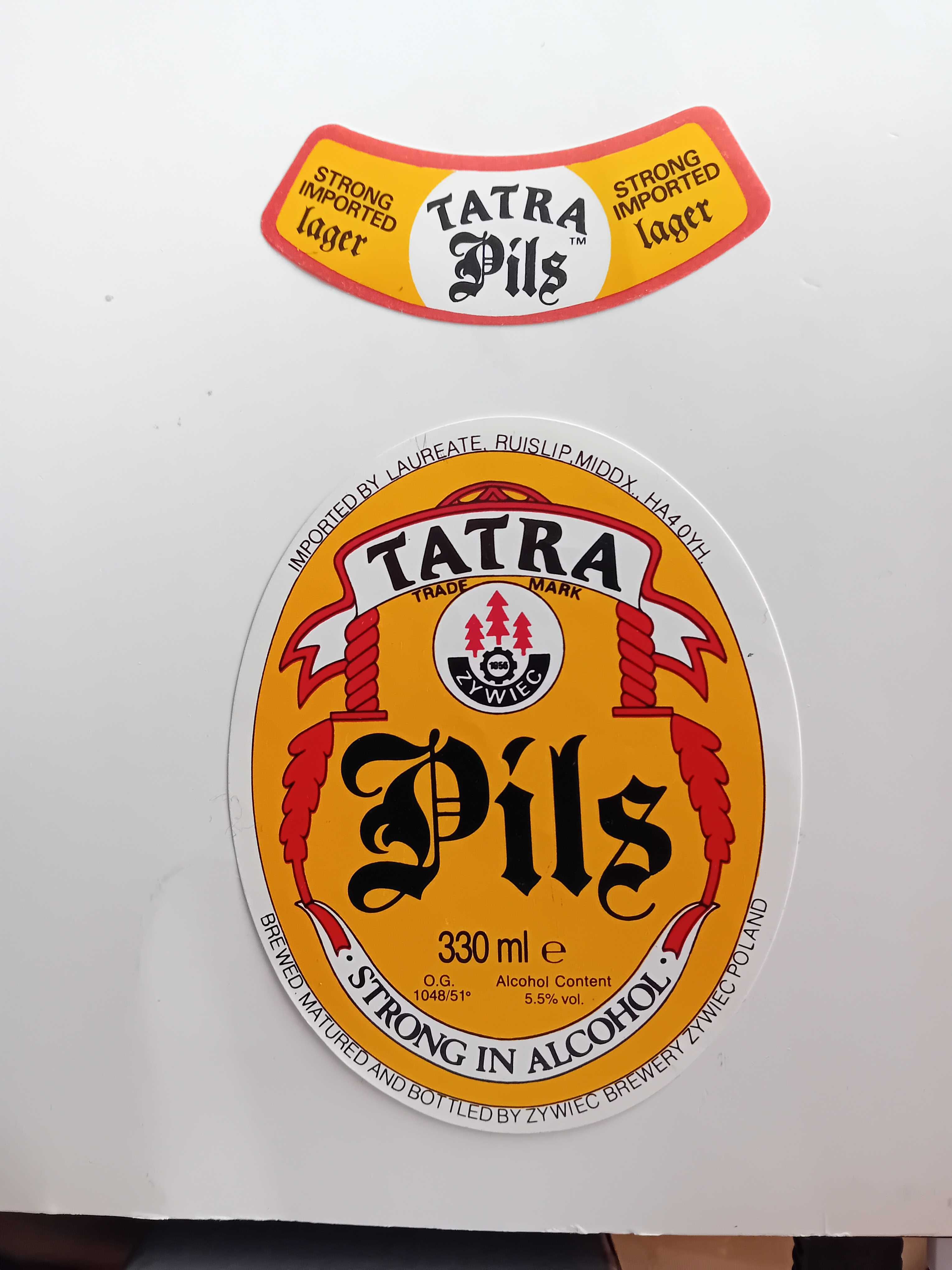 Etykieta piwa Tatra Pils z Żywca