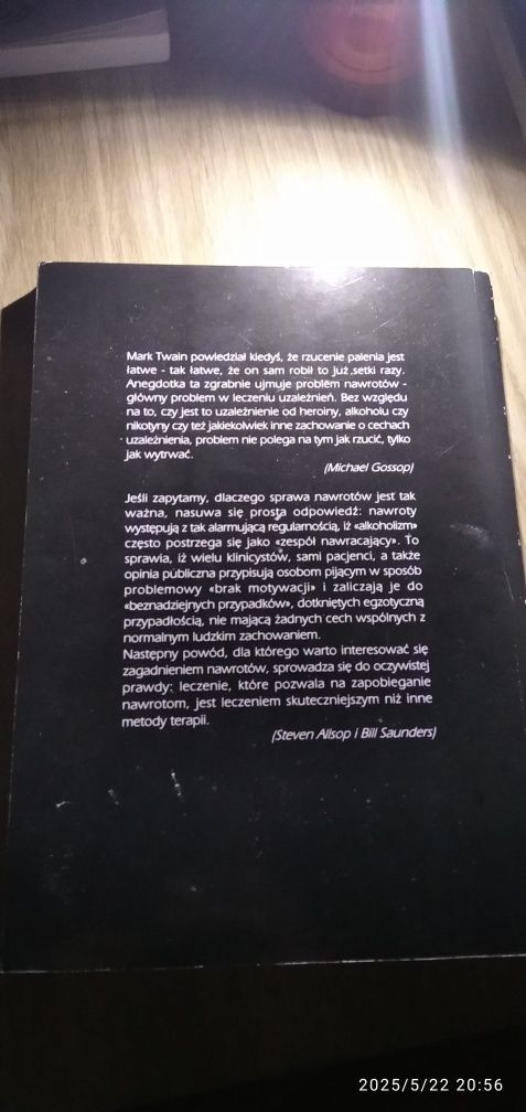 Nawroty w uzależnieniach autor Gossop Michael