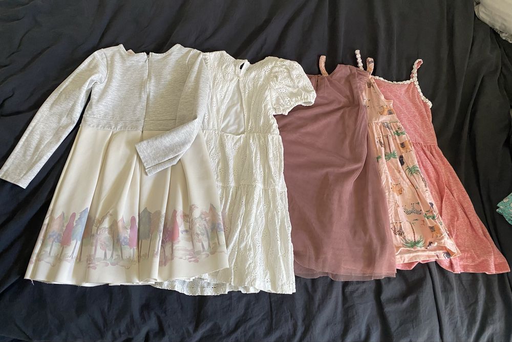 Sukienki h&m zara next pepco sinsay 122/128 zestaw