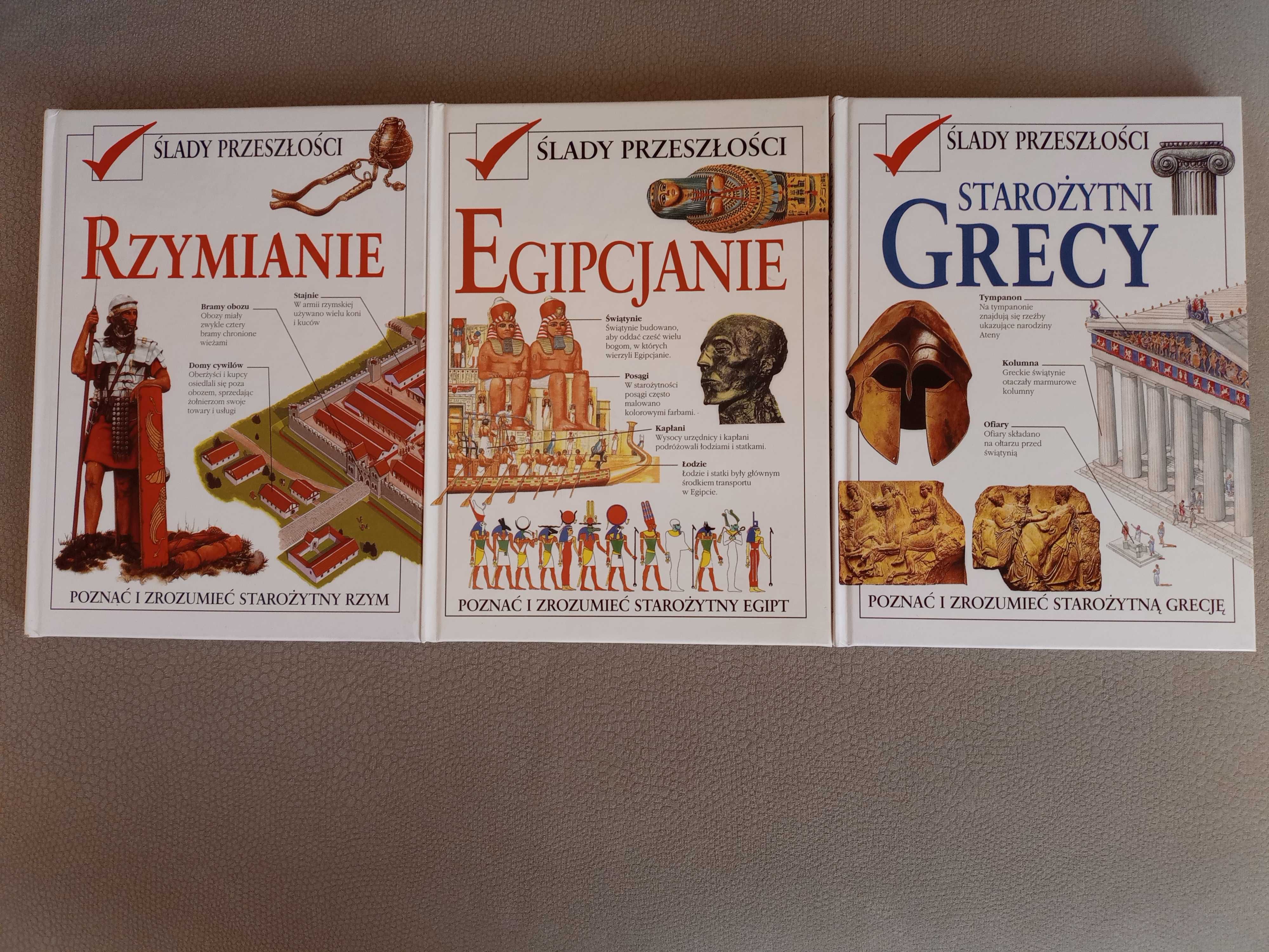 "Ślady Przeszłości" Rzymianie, Egipcjanie, Grecy - 3 książeczki