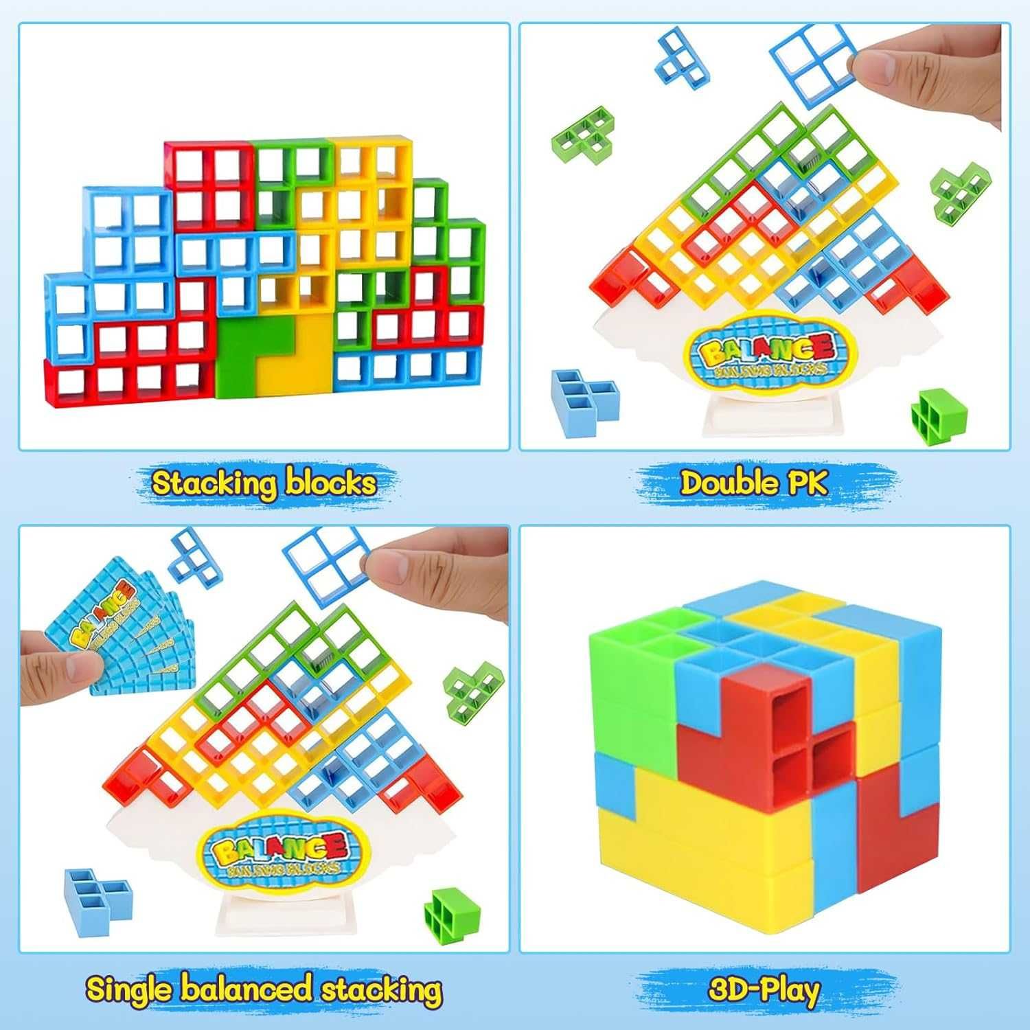 Gra Tower Balance Stacking Blocks 64 szt