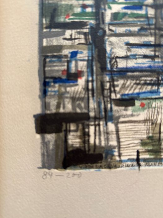 VIEIRA DA SILVA - Serigrafia Ermitages (Bleu Tressé), 1971