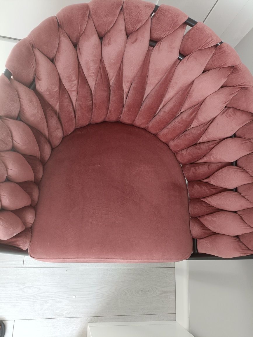 Krzesło plecione Rosa ciemny brudny róż
