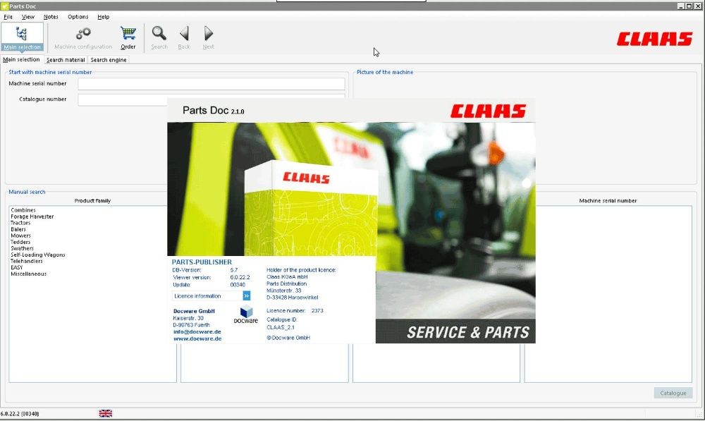 Установлю программы CLAAS - Metadoc, Parts Doc, WebTIC, ForkLift