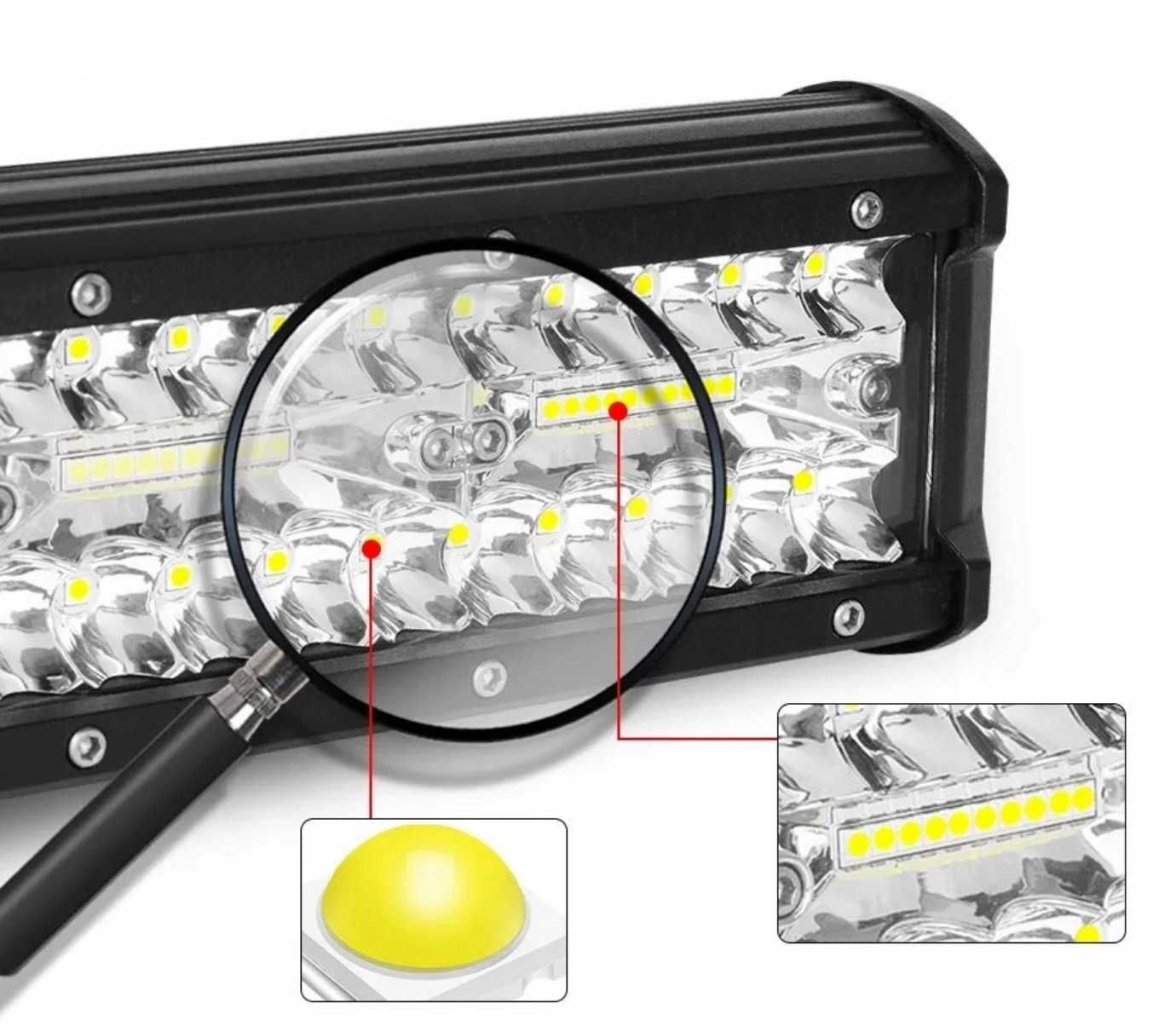 Panel LED halogen lampa robocza 180W 27 cm BAR 9-32V CREE 18000 LM