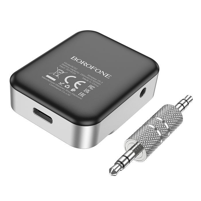 Borofone Odbiornik dźwięku Bluetooth AUX BC52 True Way srebrny