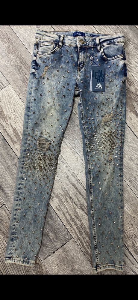 DISHE jeans-nowe spodnie hit d'she ! 26,27,28 MEGA duze cyrkonie