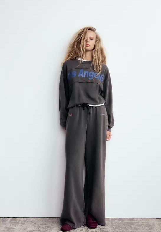 варений костюм zara, светр, світшот + широкі штани,  брюки, розмір s