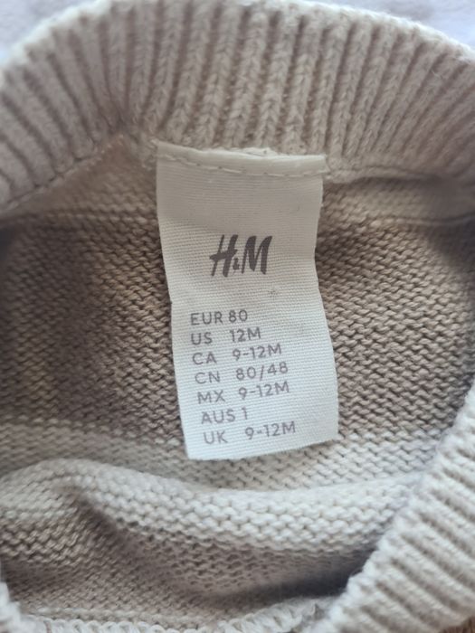 Sweterek H&M rozm 80 +bluza z kapturem rozm 80