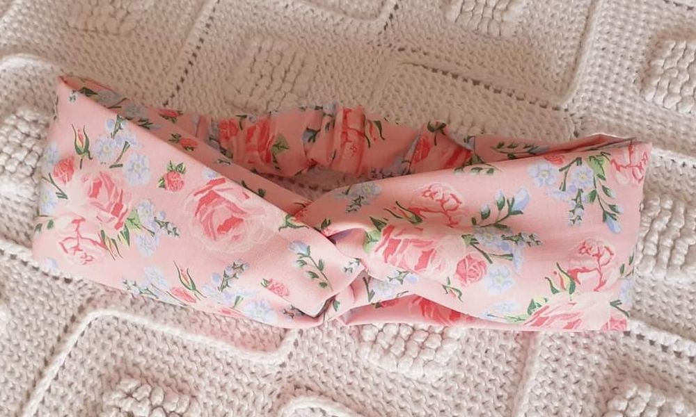 Fita de cabelo em tecido de algodão