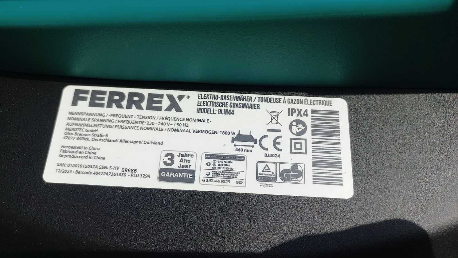 Розпродаж! Електрична газонокосарка FERREX газонокосилка 1800 Вт