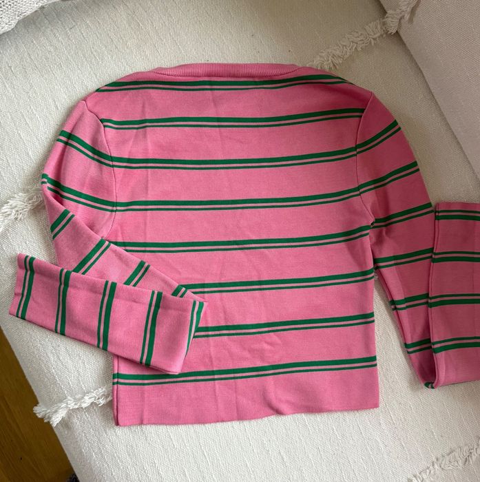 Кофта топ рожева зелена в полоску Zara светр