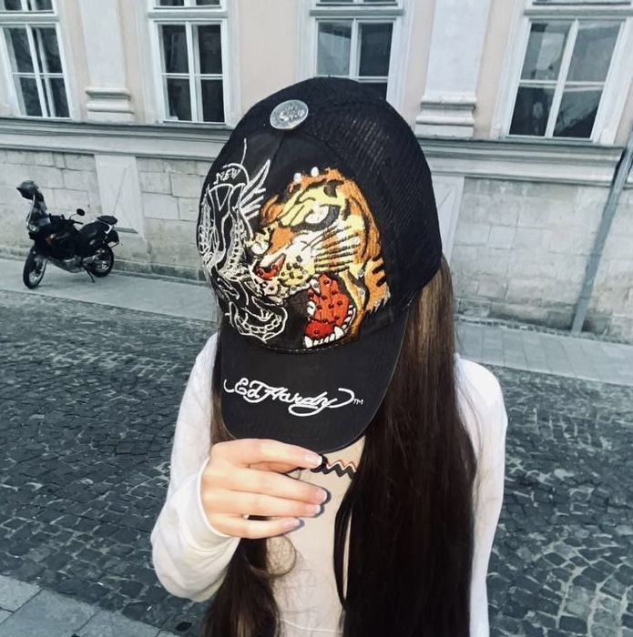 Ed Hardy tiger hat In Black