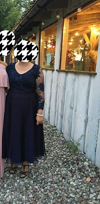 Sukienka na wesele sylwester duża granatowa 46-48 plus size