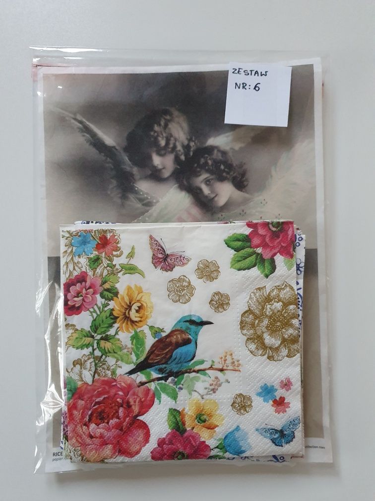 Chusteczki i papier ryżowy do decoupage ( zestaw nr 6 )