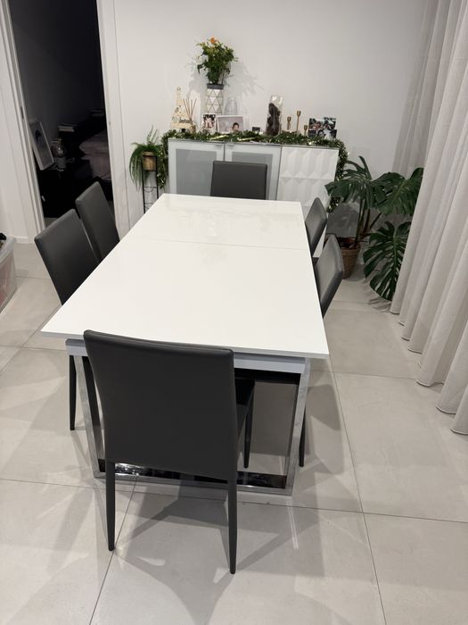 Mesa de refeiçao branco lacado