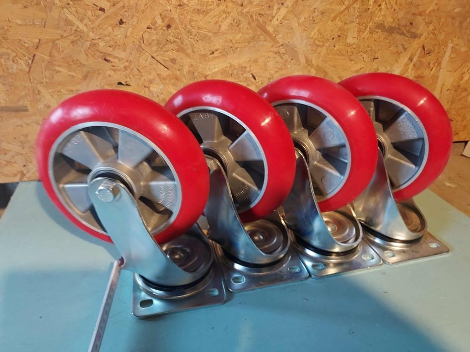 Kółka obrotowe  do dużych obciążeń aluminiowo-poliuretanowe 4 sztuki