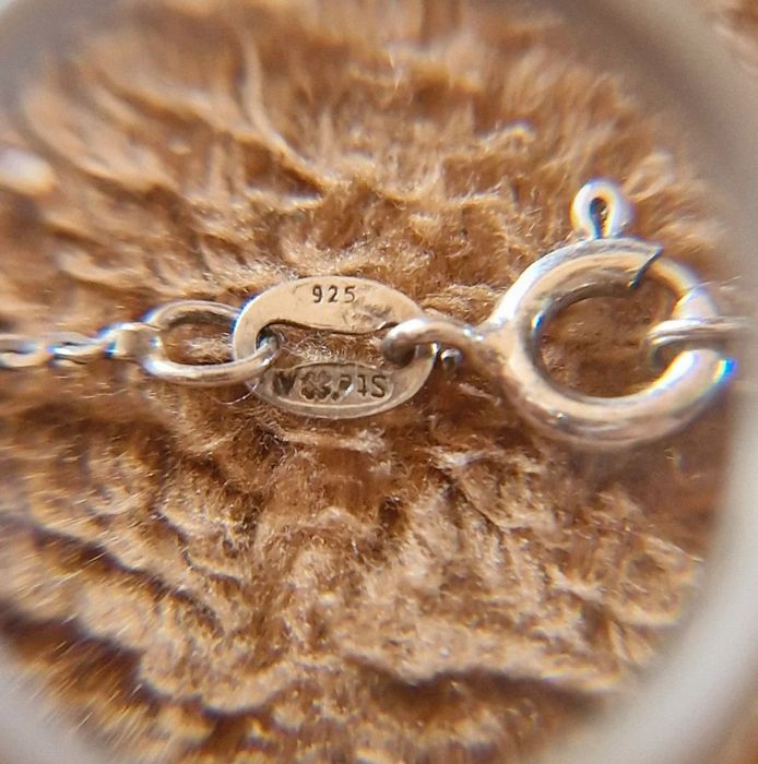 Wisiorek zawieszka Prl srebro serce turkus Warmet plus łańcuszek