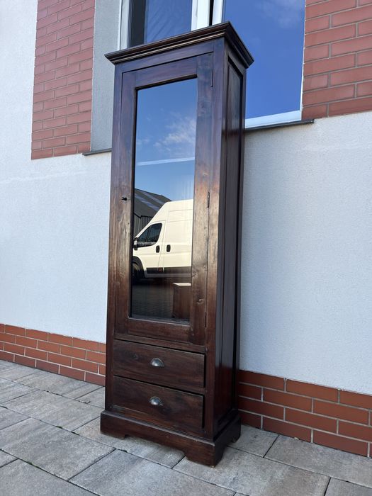 Kolonialna witryna/słupek z drewna tekowego, egzotyczne drewno