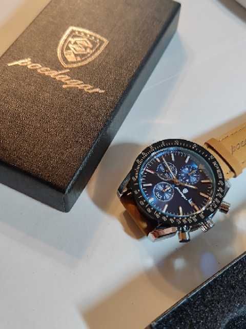 Zegarek Męski Klasyczny Poedagar Niebieski 44mm